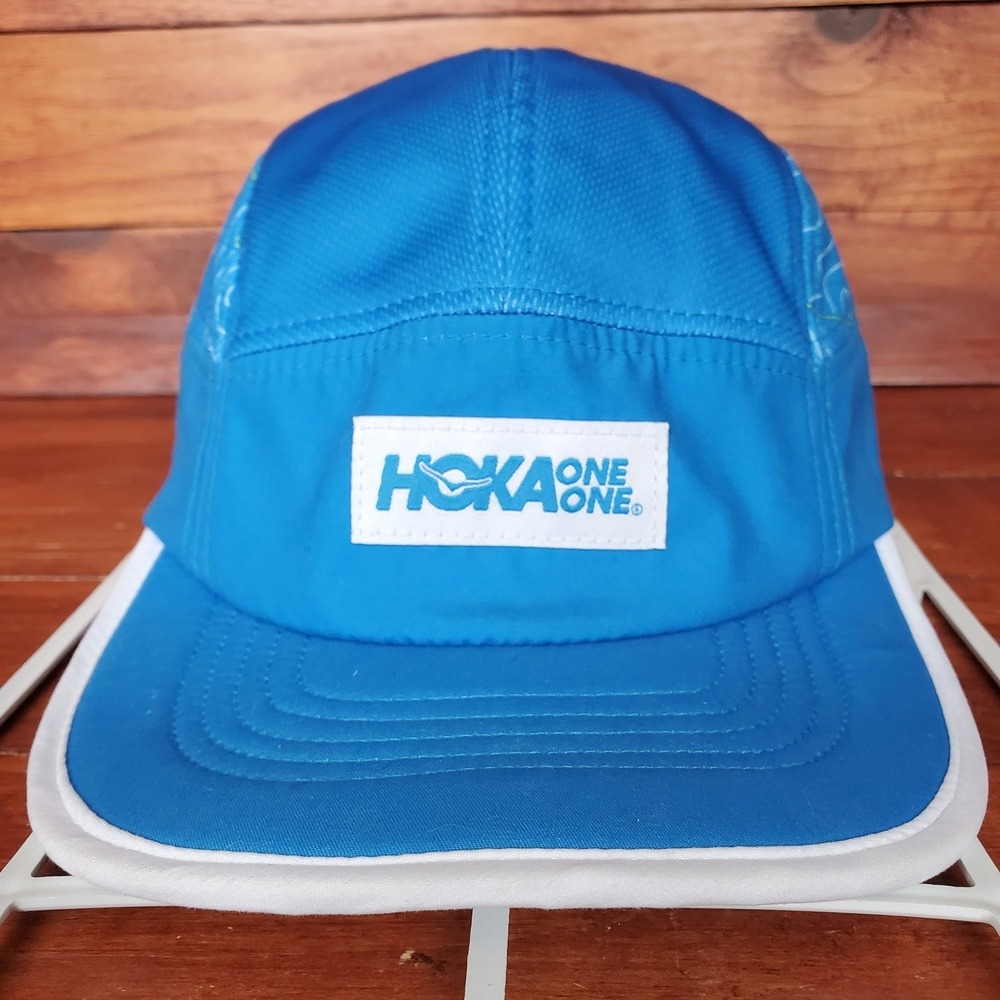 Hoka One One 5-Panel Hat Adult Strapback Blue Performance Running Time To Fly‎